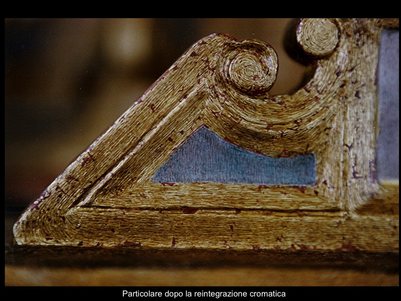 battistero ligneo policromo e dorato restauro