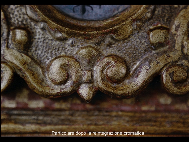 battistero ligneo policromo e dorato restauro