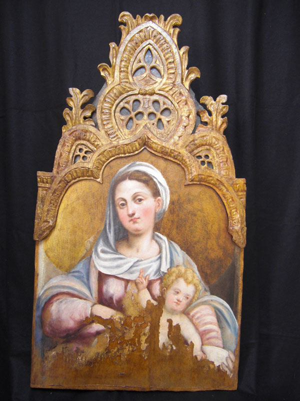 Restauro opera d'arte: Madonna col bambino.