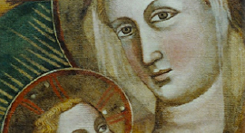 Restauro opera d'arte Madonna allattante il bambino.